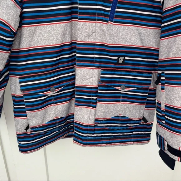 Orage stripe snowboard jacket boy's sz L (12) NWOT